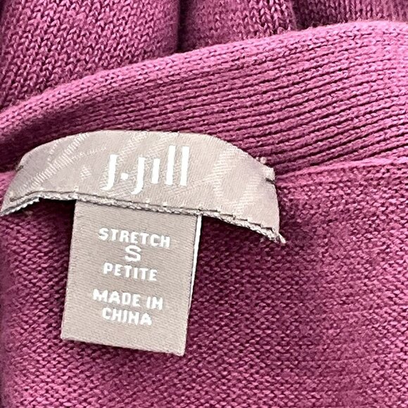 J. Jill Cardigan Women S Petite Mauve Knit Button Up Round Sweater - Picture 3 of 7